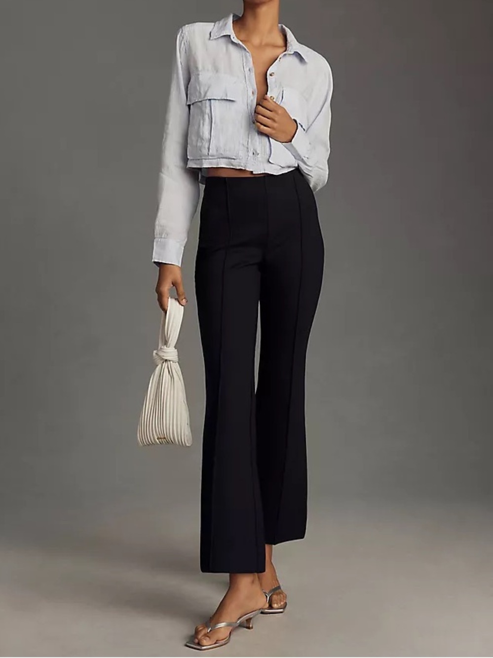 Maeve Anthropologie Margot Knit Pants Small Black Pull On Wide Leg Career